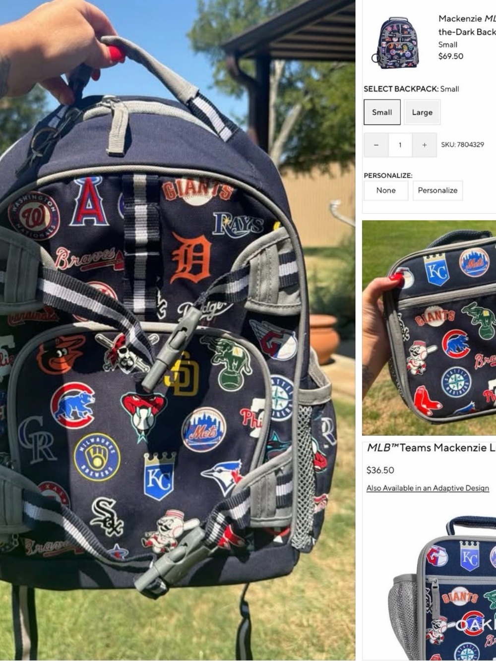 Kenzie Navy MLB Patch Logo Backpack